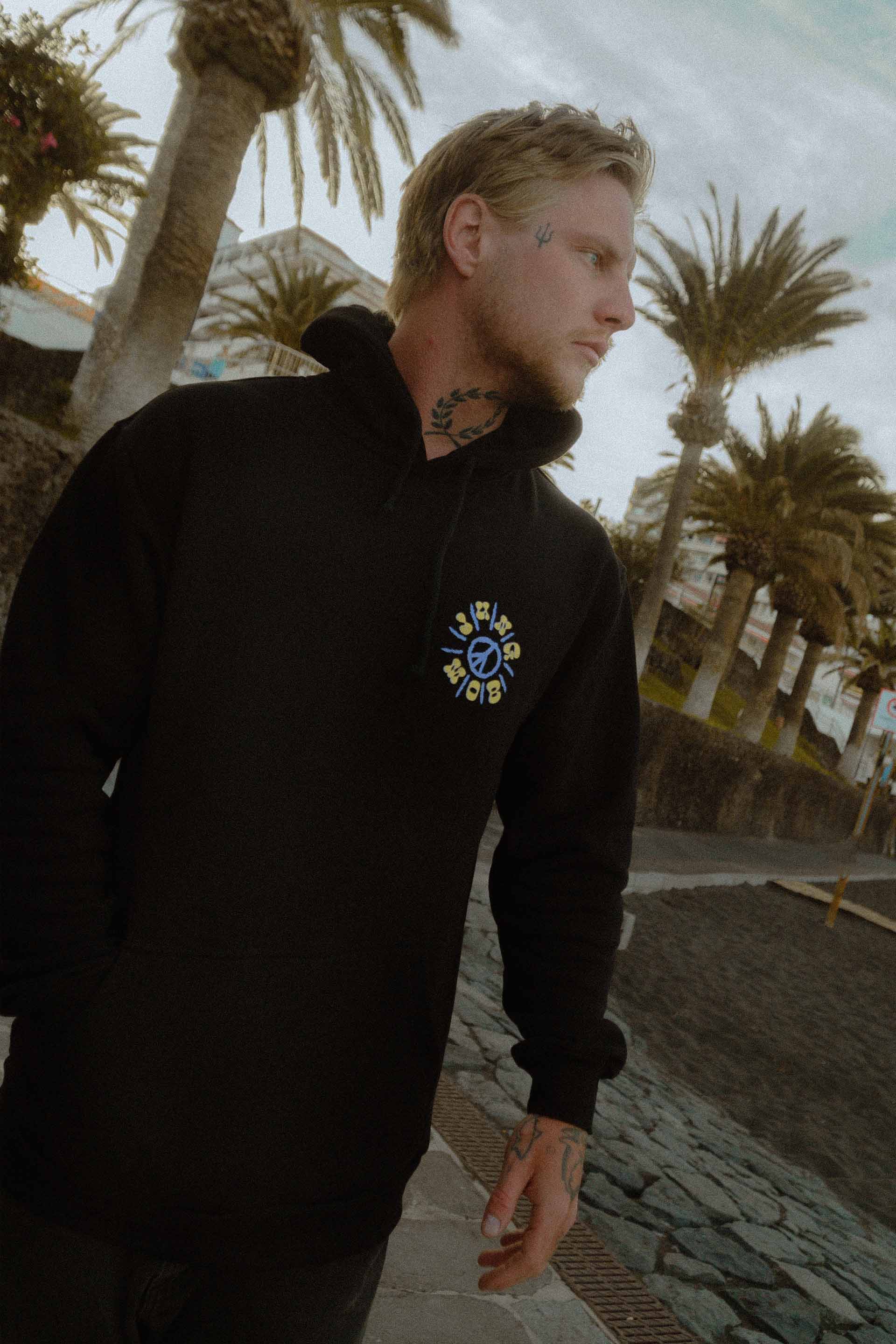 BLUZA UNISEX PEACE JUNGMOB BLACK MEN