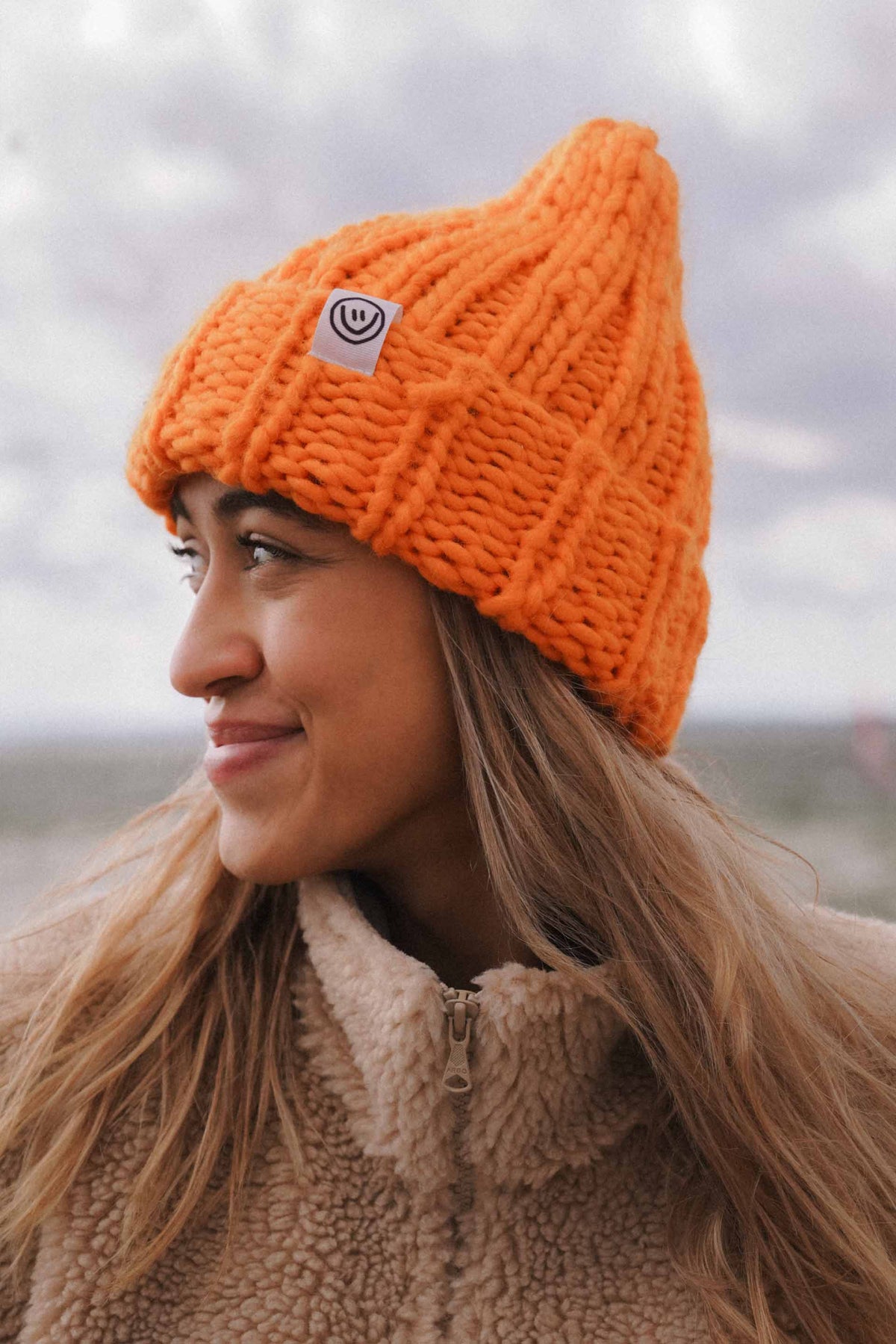 CZAPKA MERINO CAKE ORANGE handmade
