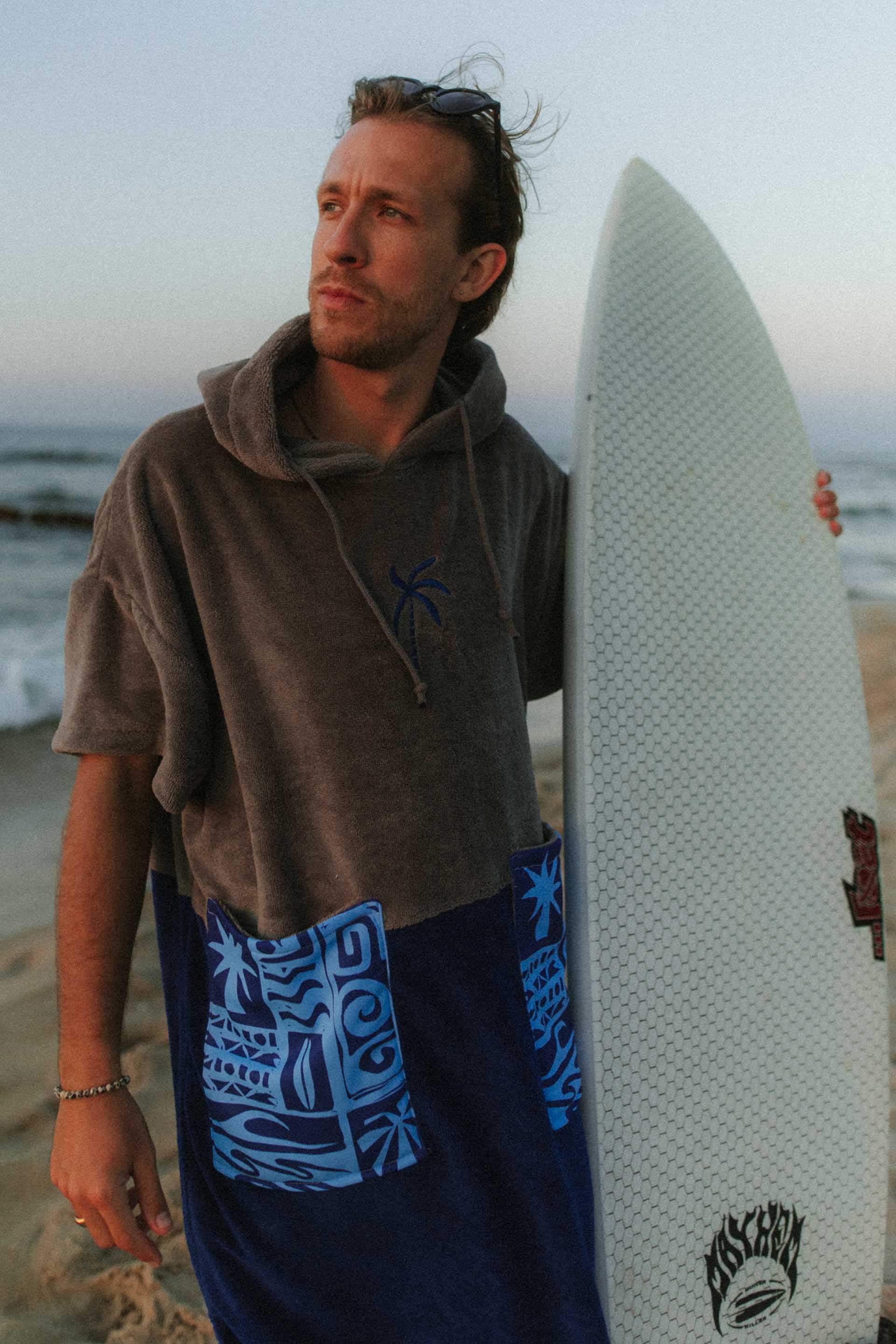 PONCHO BAMBOO ALOHA BLUE
