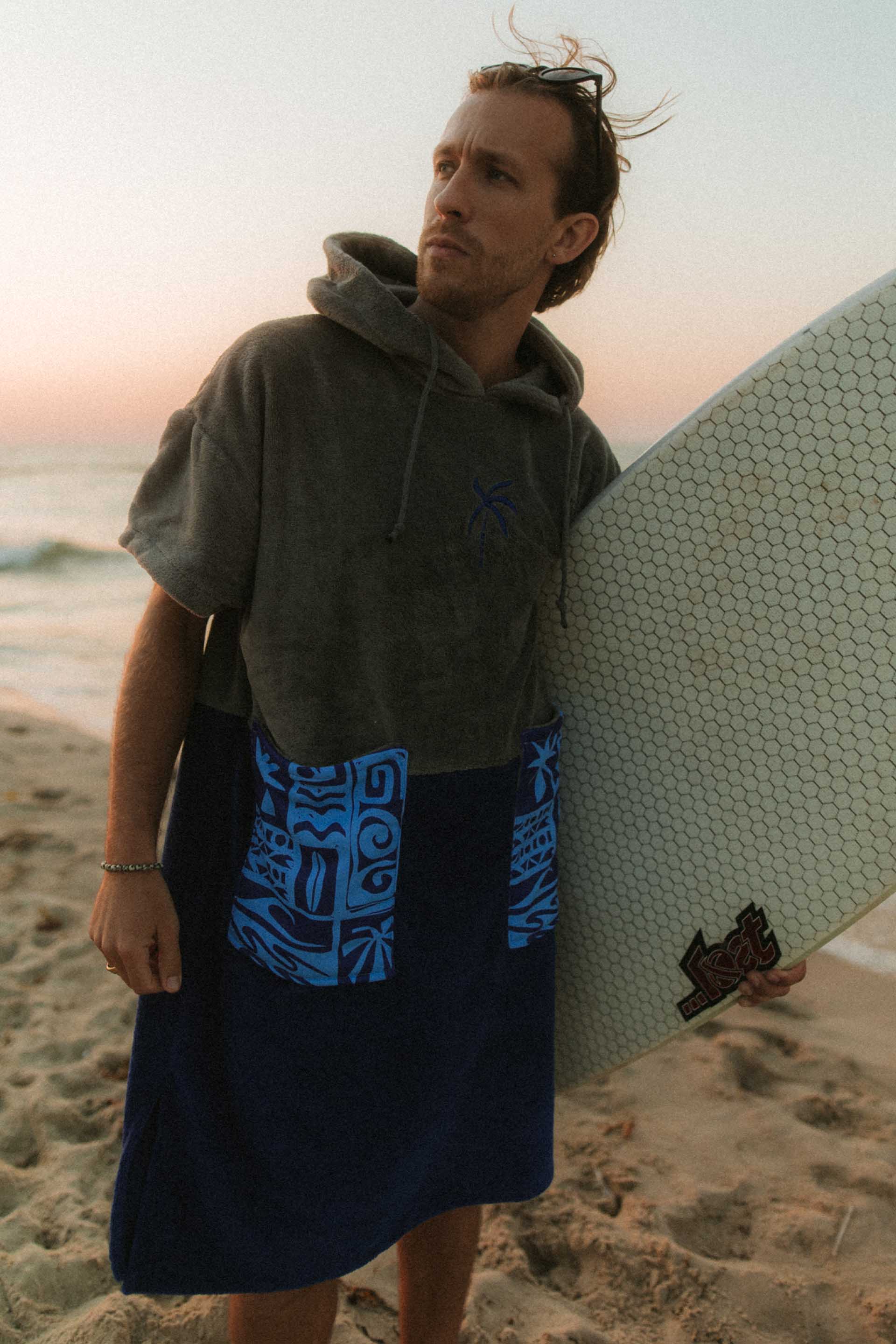PONCHO BAMBOO ALOHA BLUE