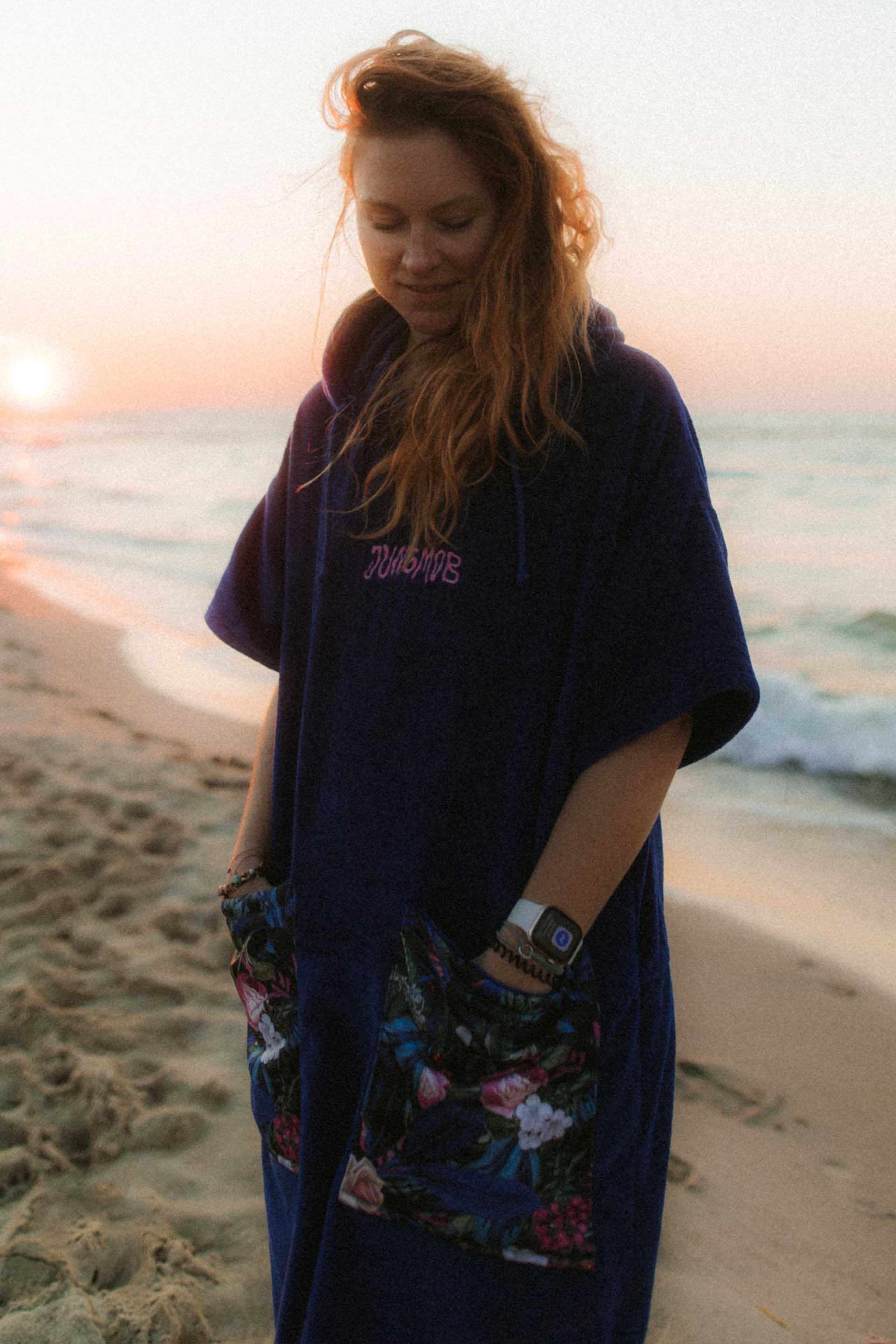 PONCHO BAMBOO OCEAN FLOWERS