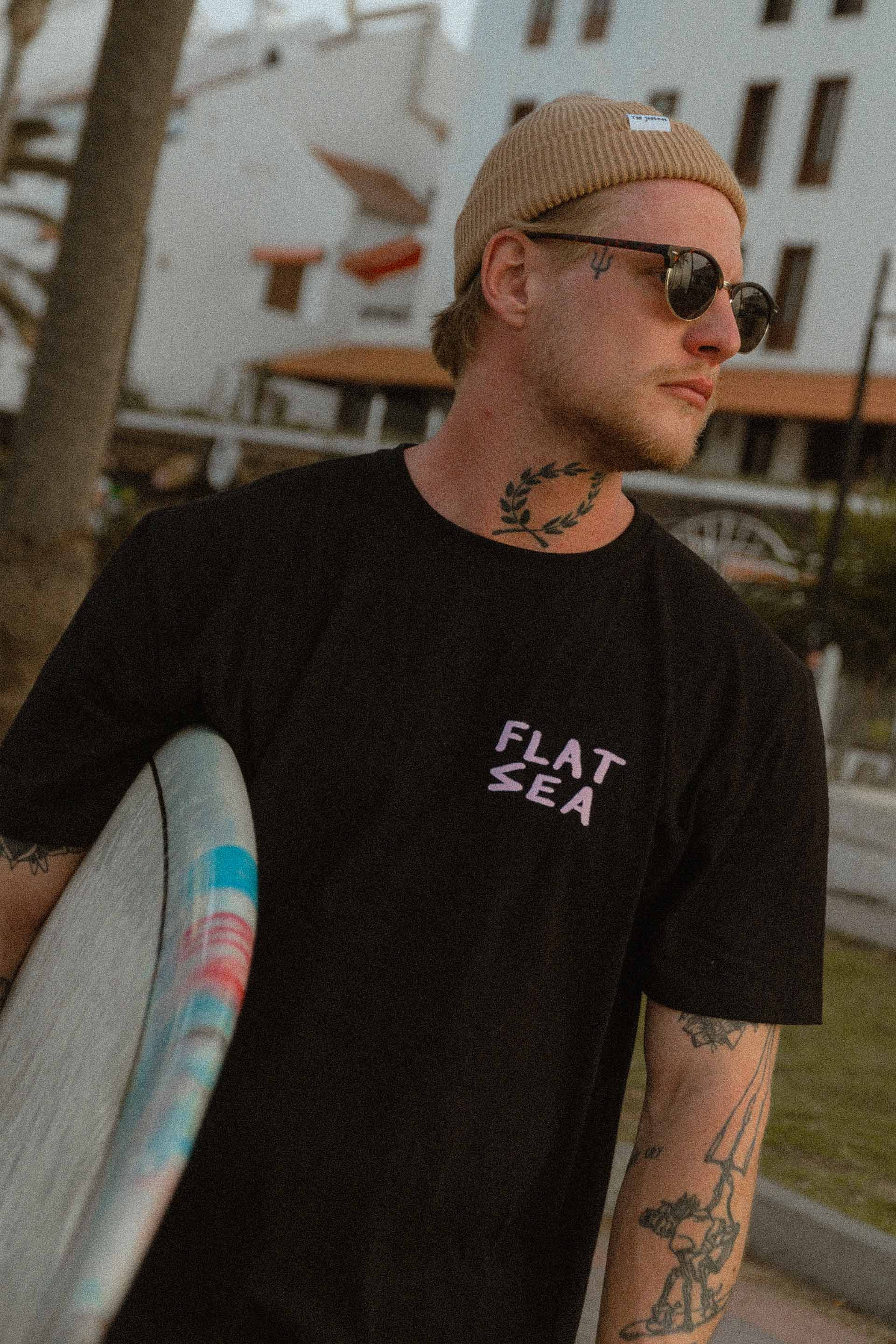 T-SHIRT FLAT SEA SURFERS BLACK MEN