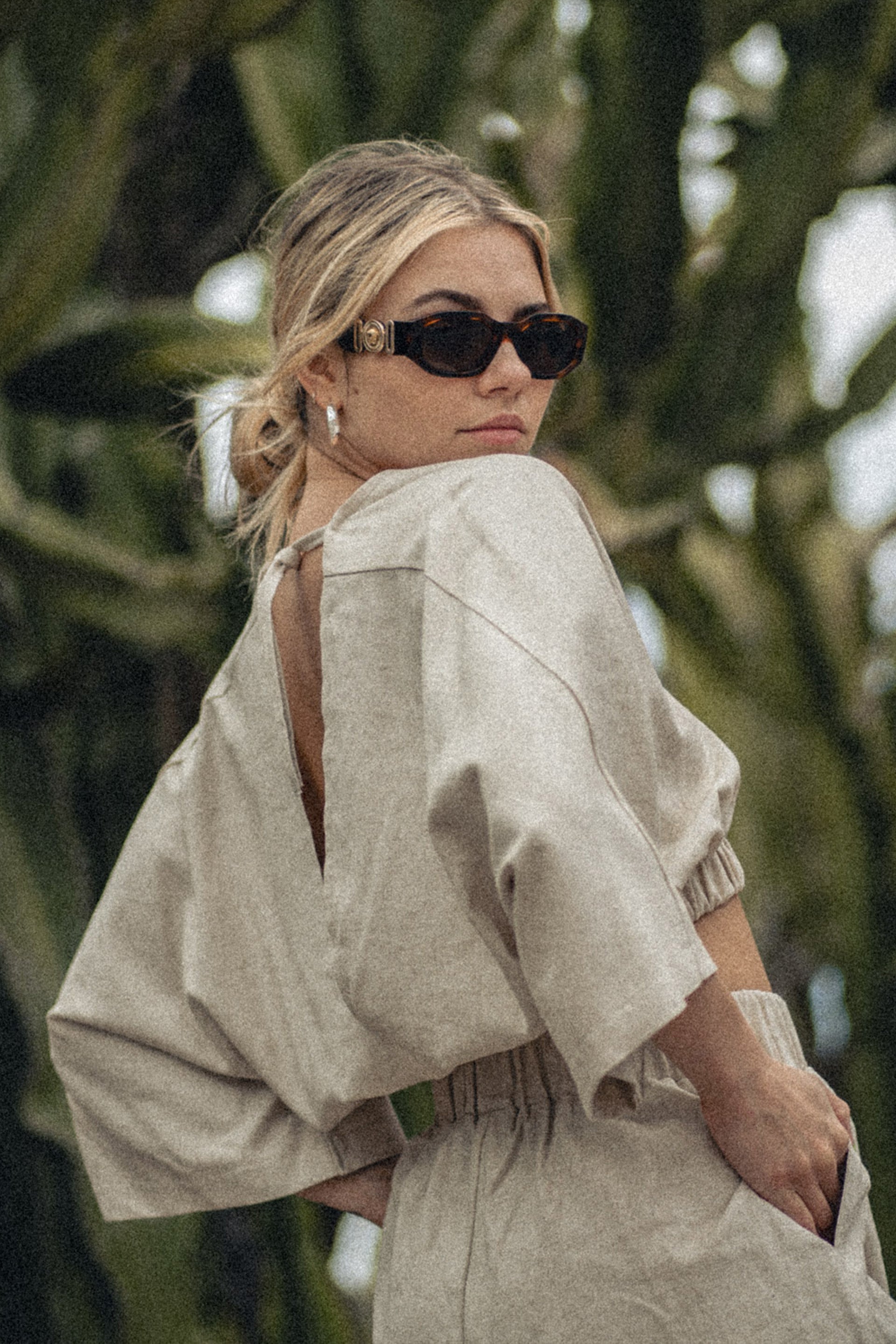 KOSZULA LEN KAUAI MELANŻ BEŻ