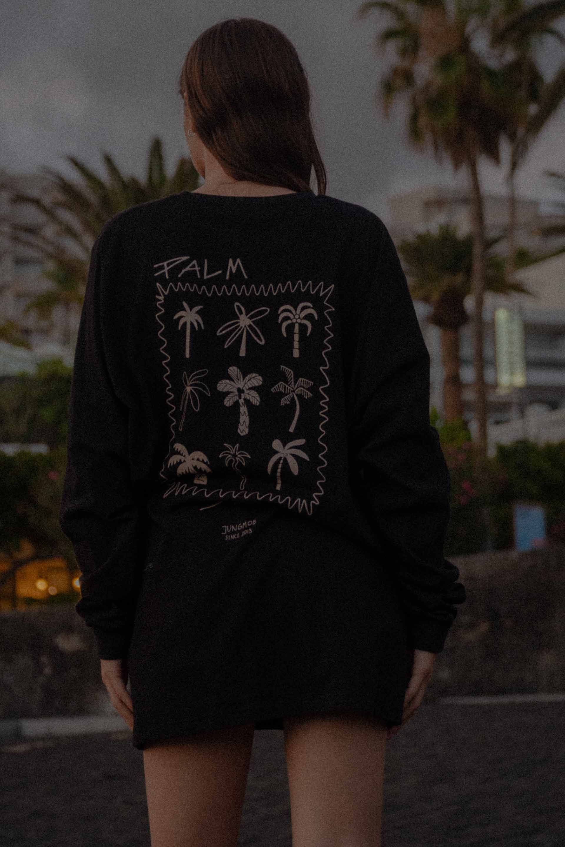 LONGSLEEVE PALM SPRINGS RETRO BLACK WMN