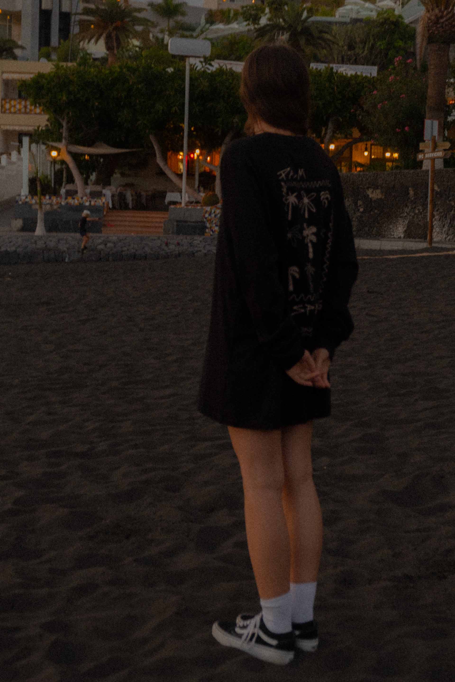 LONGSLEEVE PALM SPRINGS RETRO BLACK WMN