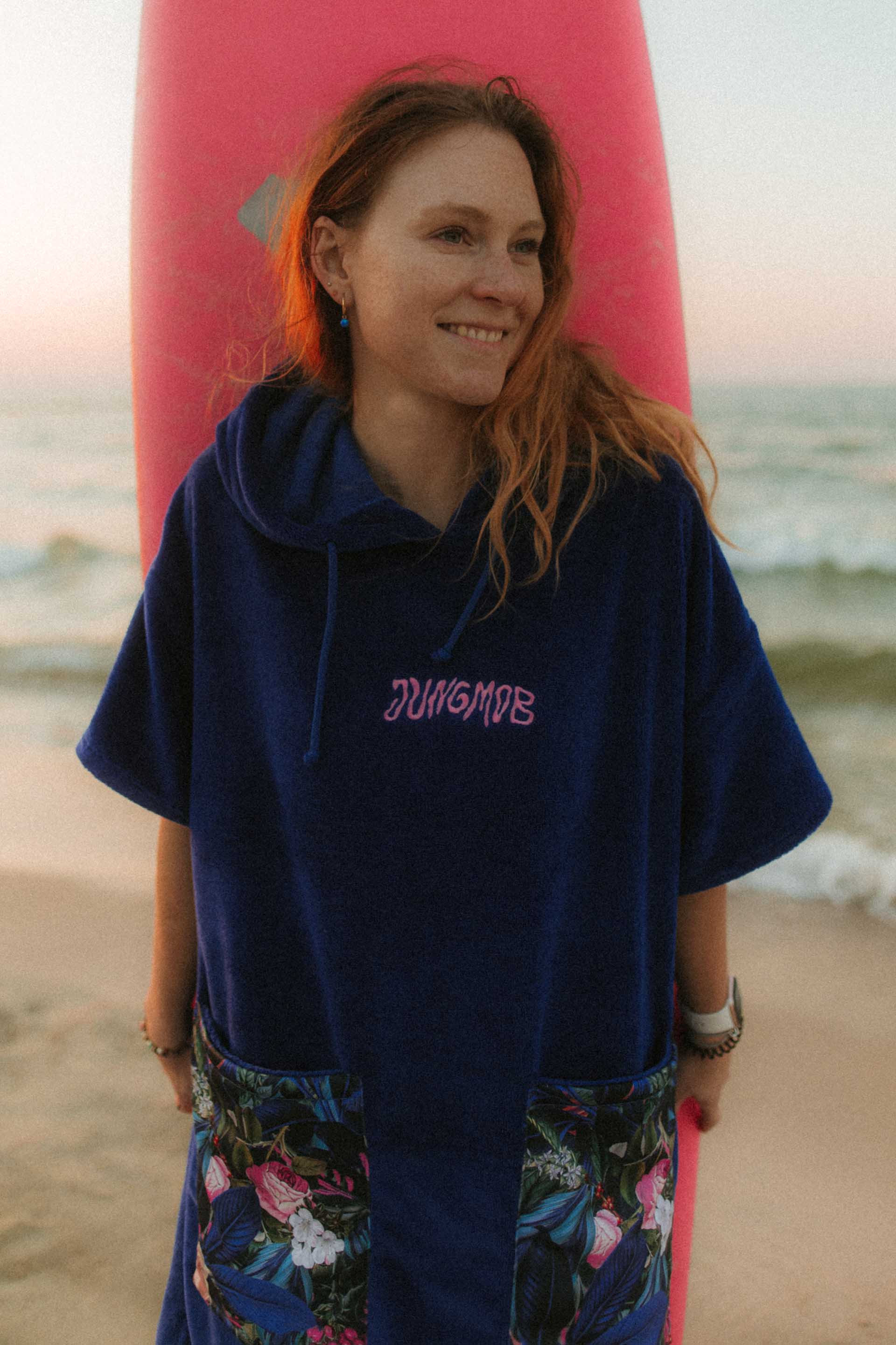 PONCHO BAMBOO OCEAN FLOWERS