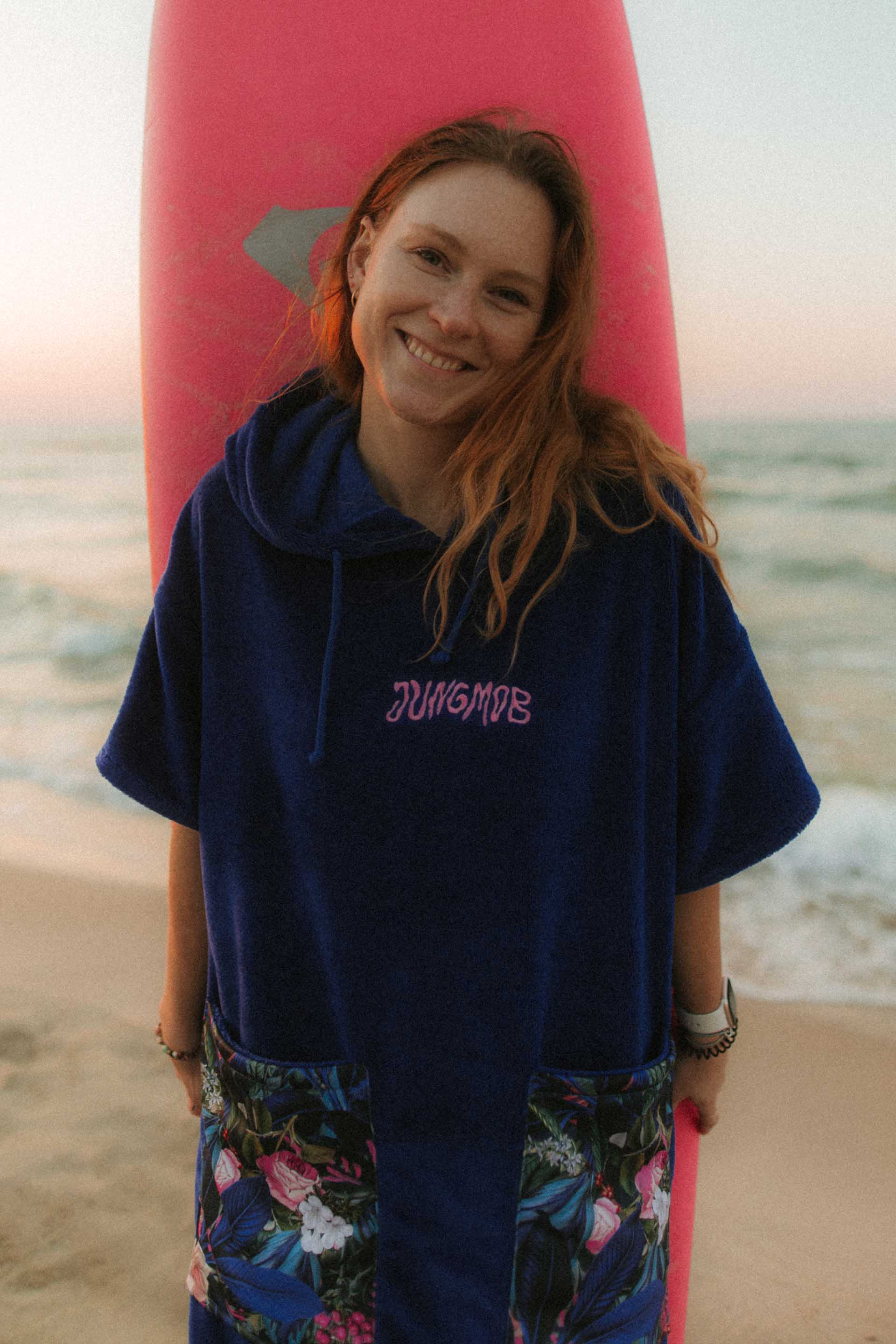 PONCHO BAMBOO OCEAN FLOWERS