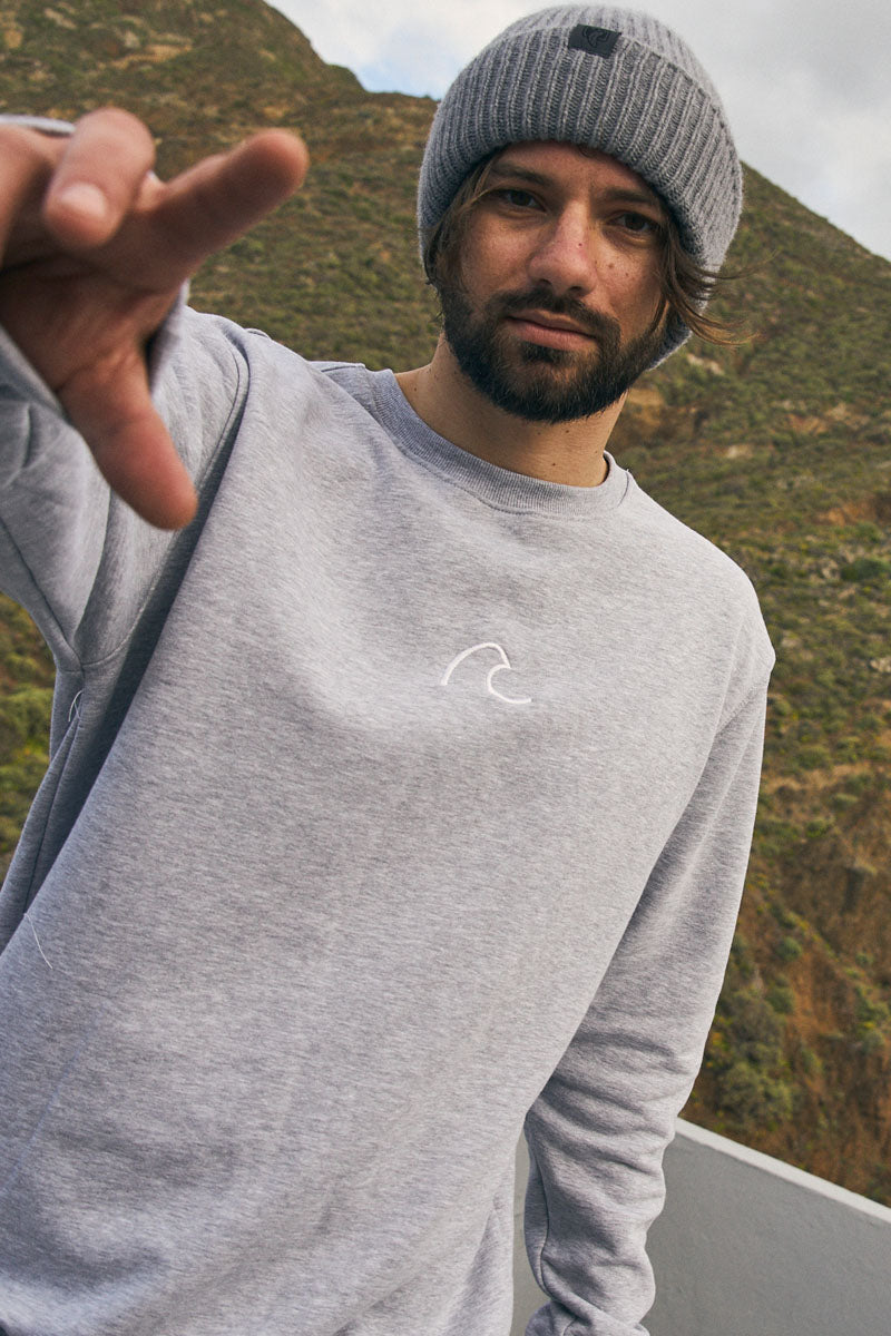 BLUZA WAVE GREY CREWNECK