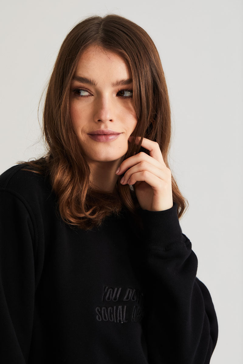 SOCIAL APPROVAL BLACK CREWNECK