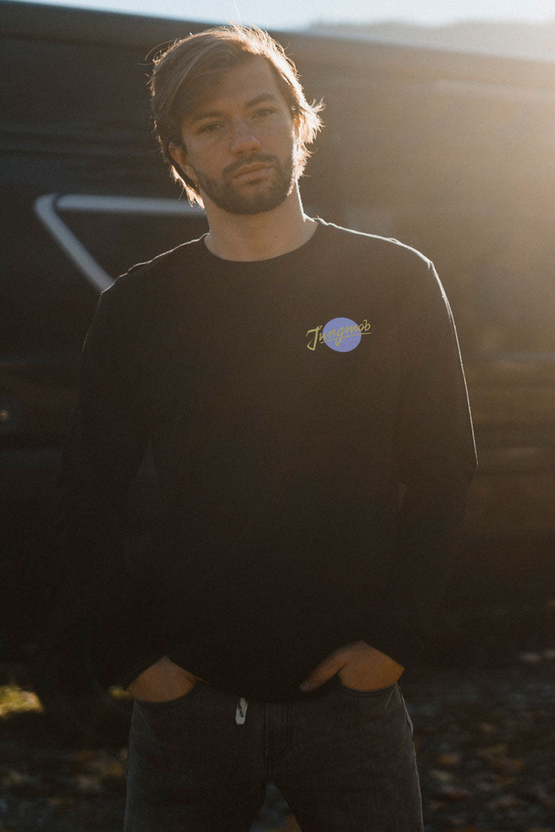 LONGSLEEVE ACID FLOWERS PURPLE BLACK