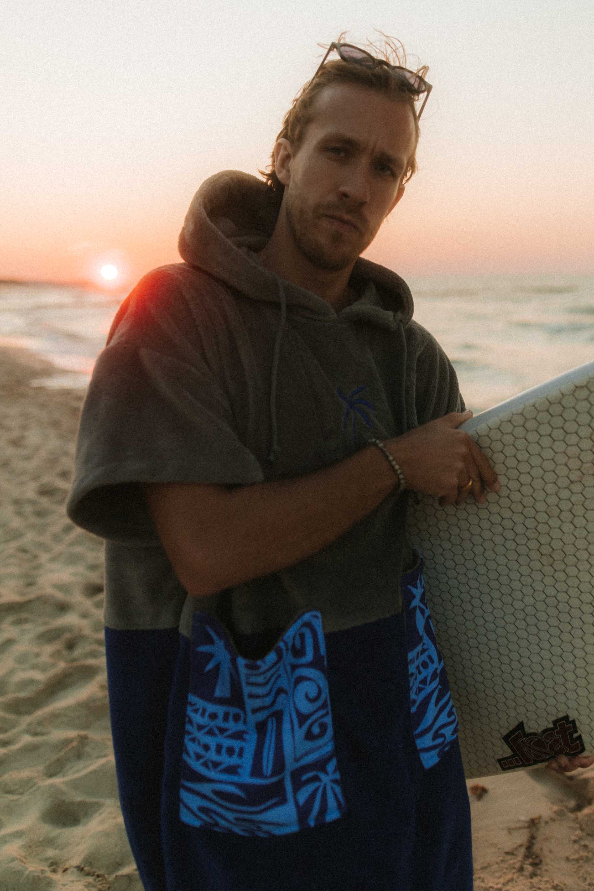 PONCHO BAMBOO ALOHA BLUE
