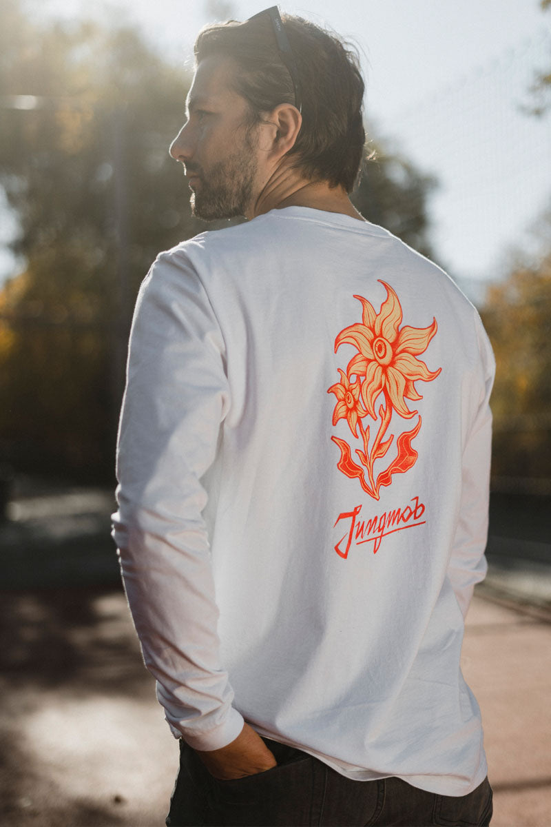 LONGSLEEVE ACID FLOWERS RED WHITE
