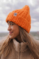 CZAPKA MERINO CAKE ORANGE handmade