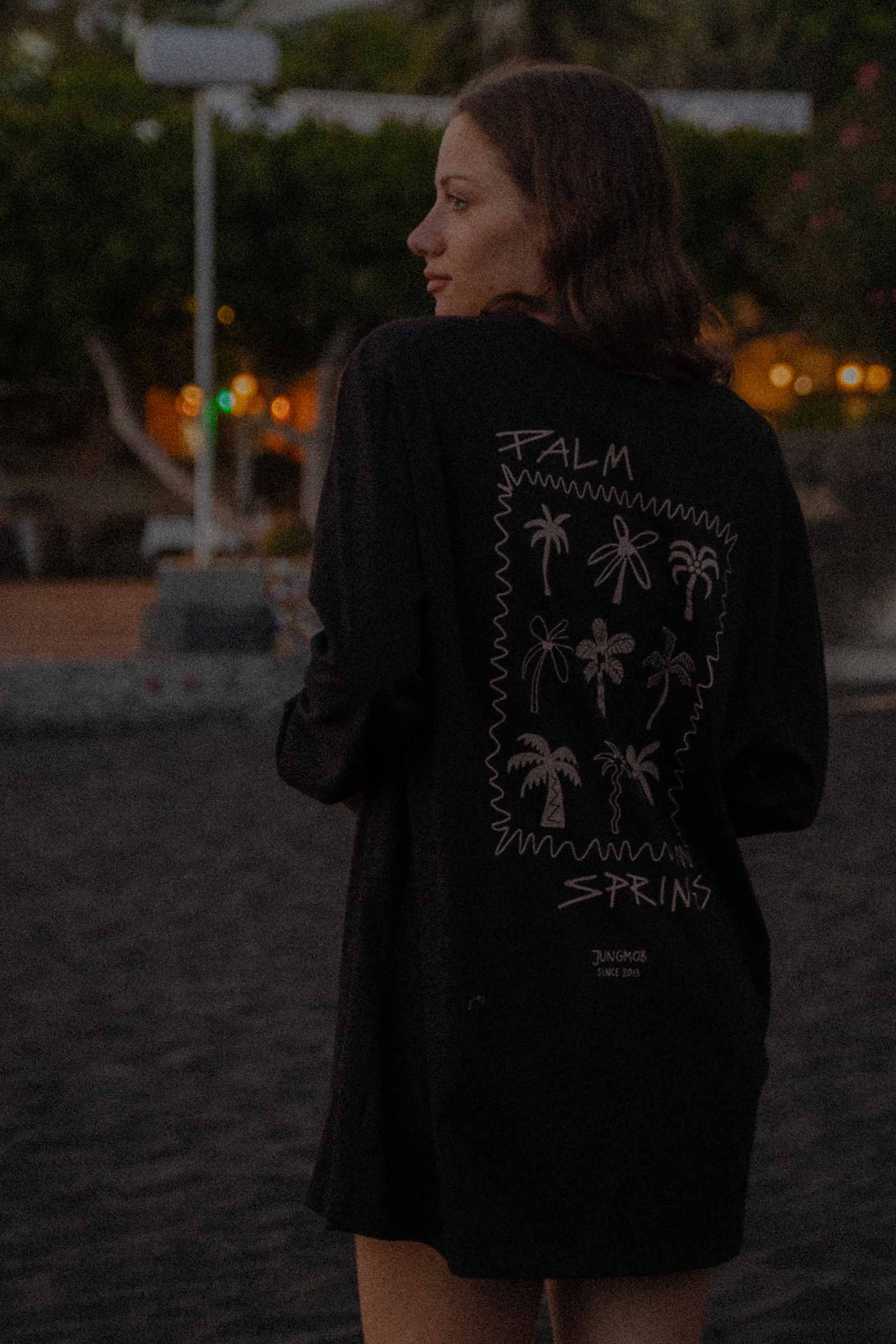 LONGSLEEVE PALM SPRINGS RETRO BLACK WMN