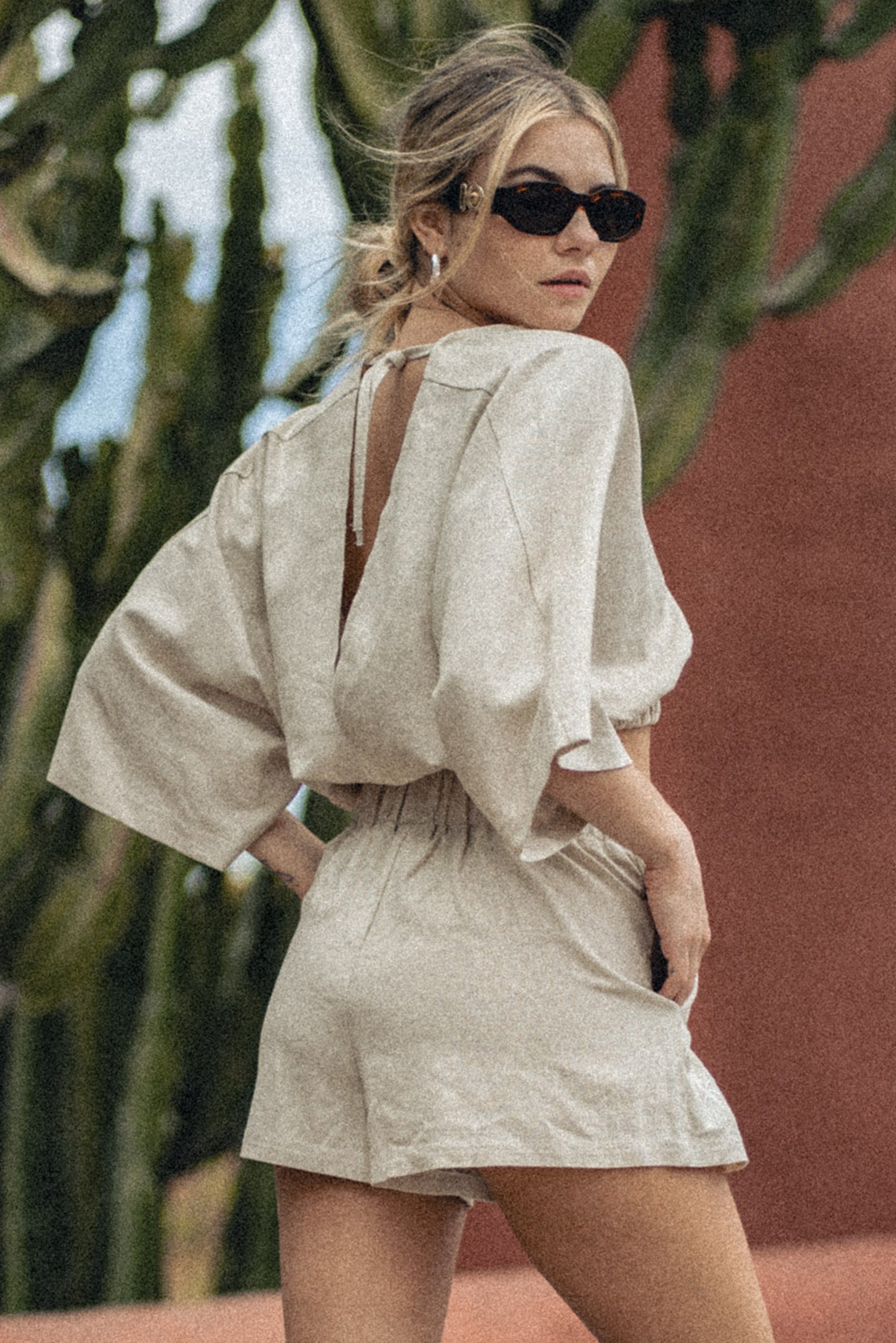 KOSZULA LEN KAUAI MELANŻ BEŻ