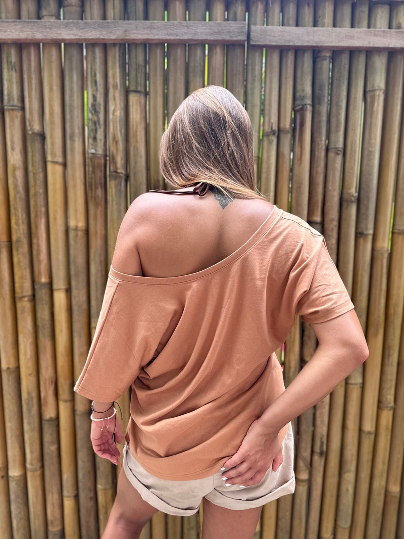 T-SHIRT MOON MUSTARD