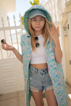 KAMIZELKA LONG ABSTRACT FLOWERS HOLO