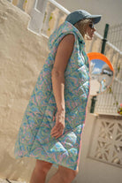 KAMIZELKA LONG ABSTRACT FLOWERS HOLO