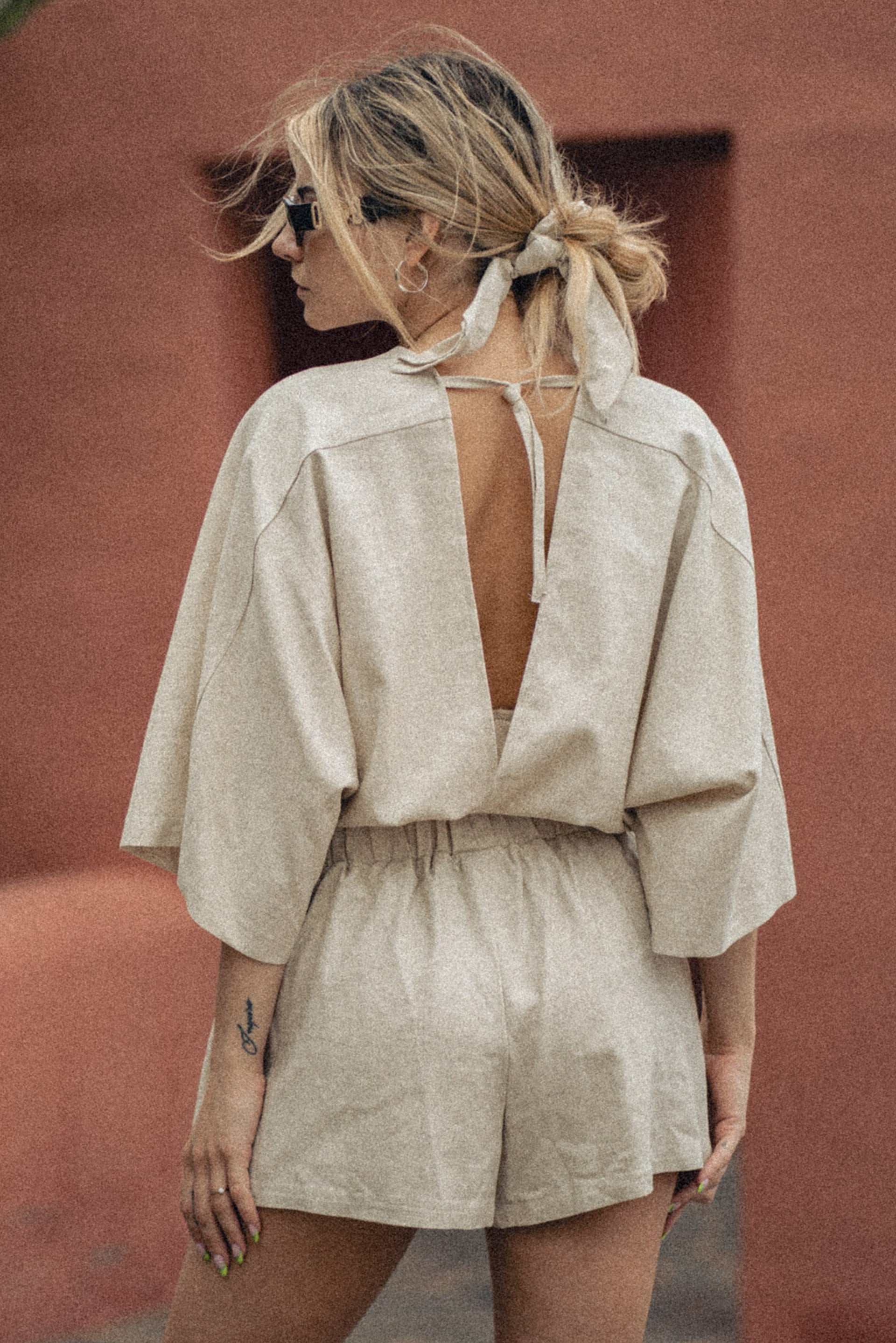 KOSZULA LEN KAUAI MELANŻ BEŻ