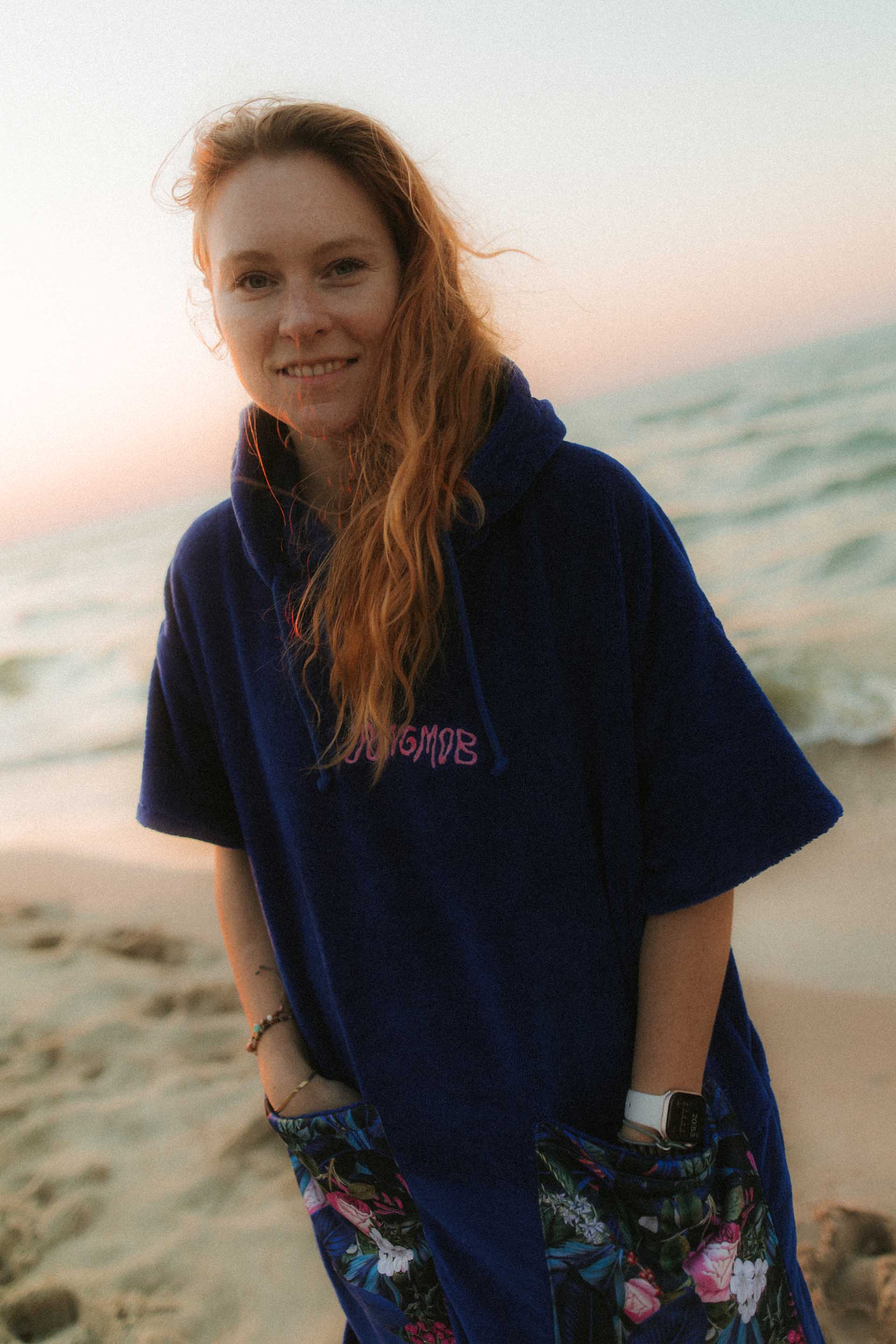 PONCHO BAMBOO OCEAN FLOWERS