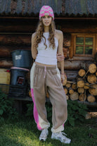 CZAPKA HANDMADE RETRO CHECK PINK