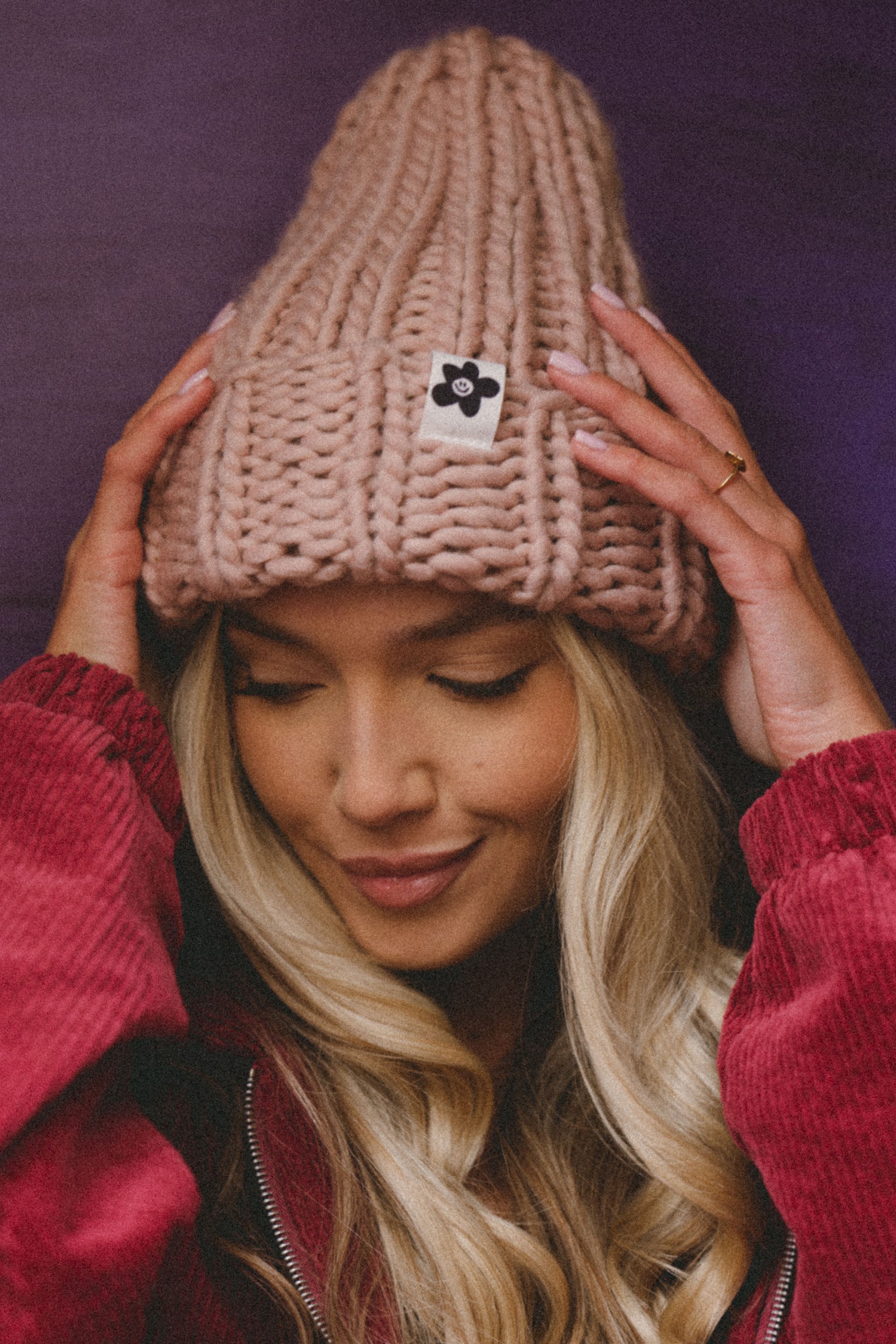 CZAPKA MERINO CAKE ROSE