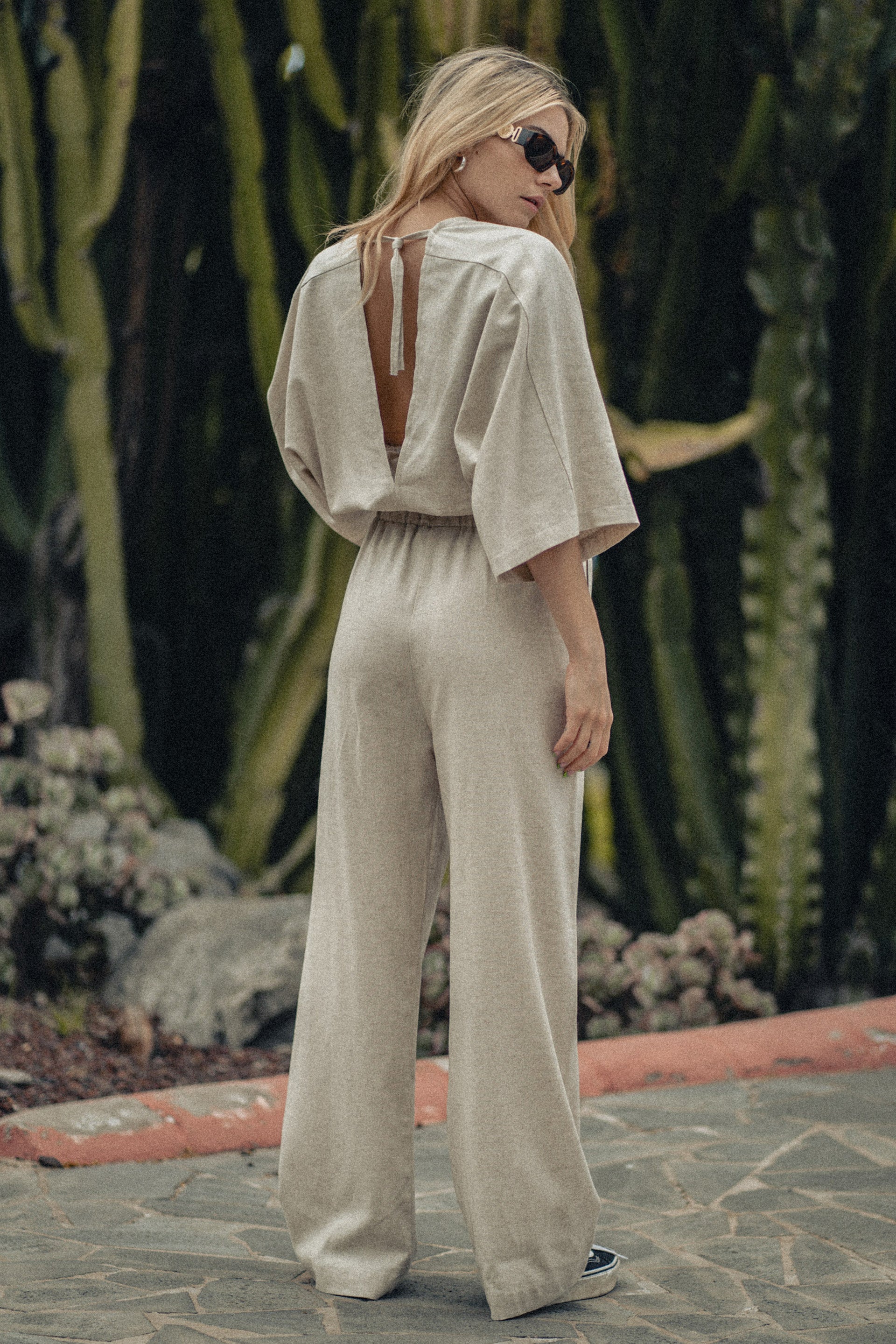 KOSZULA LEN KAUAI MELANŻ BEŻ