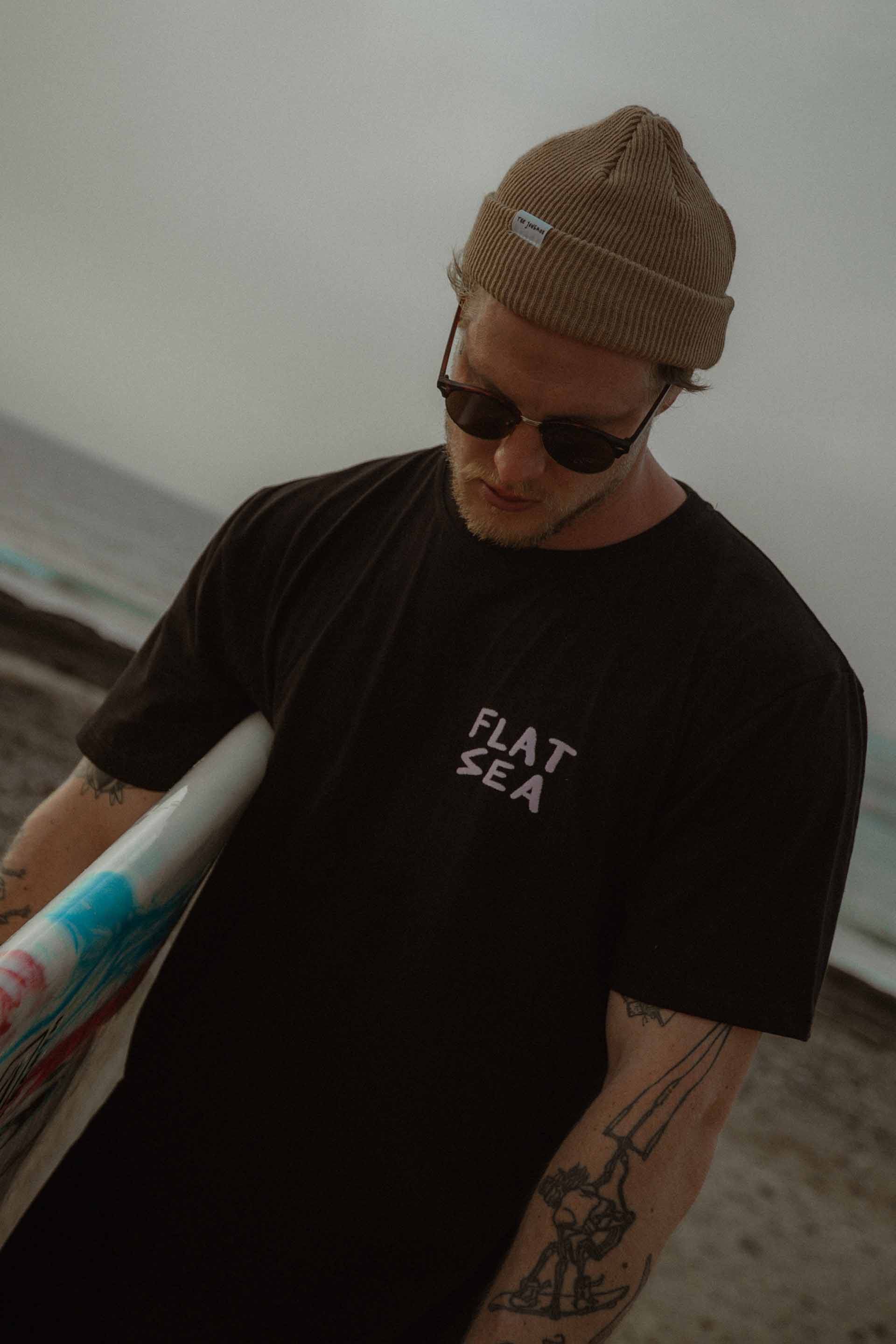 T-SHIRT FLAT SEA SURFERS BLACK MEN