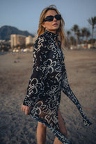 KOSZULA ABSTRACT FLOWERS BLACK