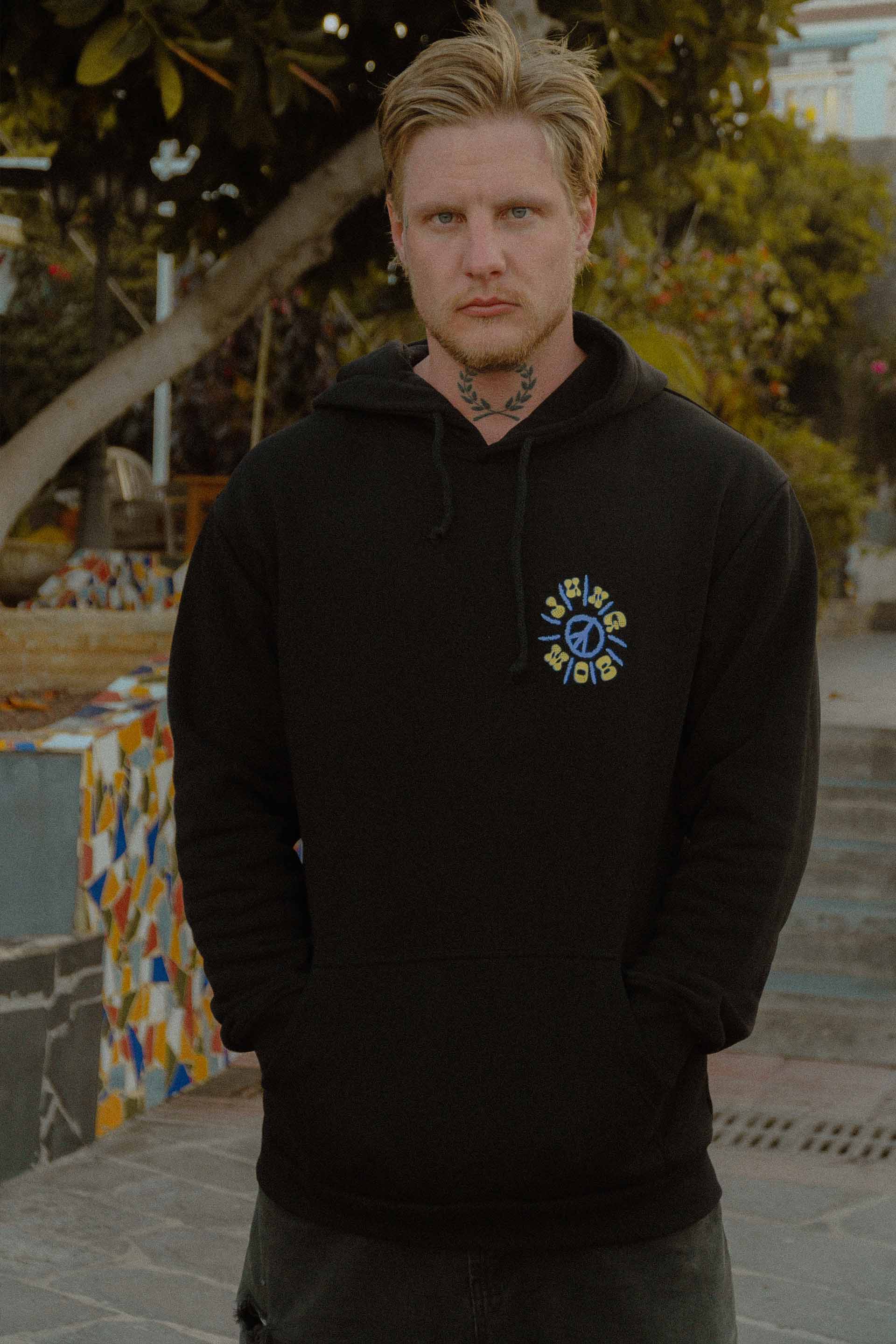 BLUZA UNISEX PEACE JUNGMOB BLACK MEN