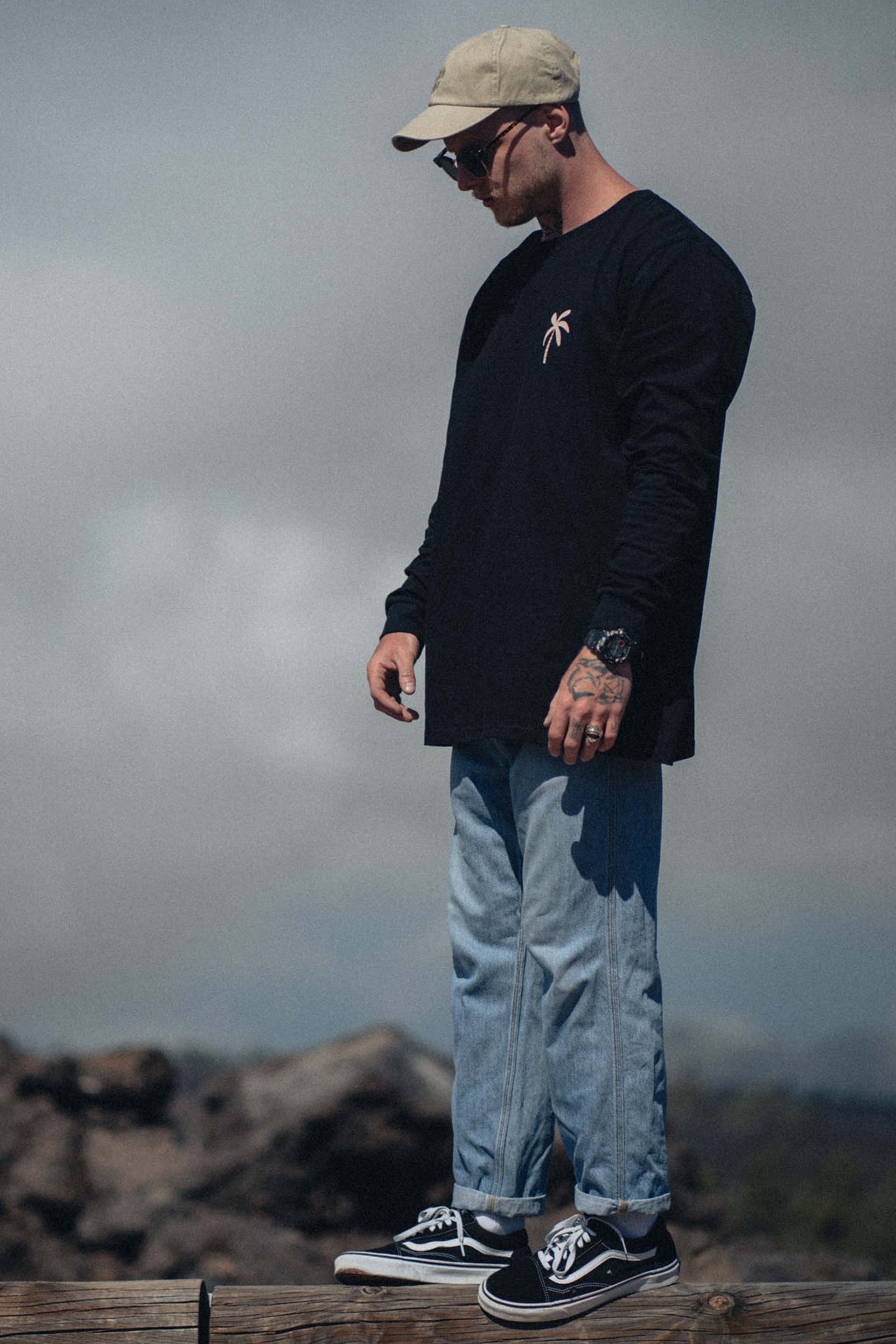 LONGSLEEVE PALMS SPRING BLACK