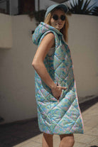 KAMIZELKA LONG ABSTRACT FLOWERS HOLO