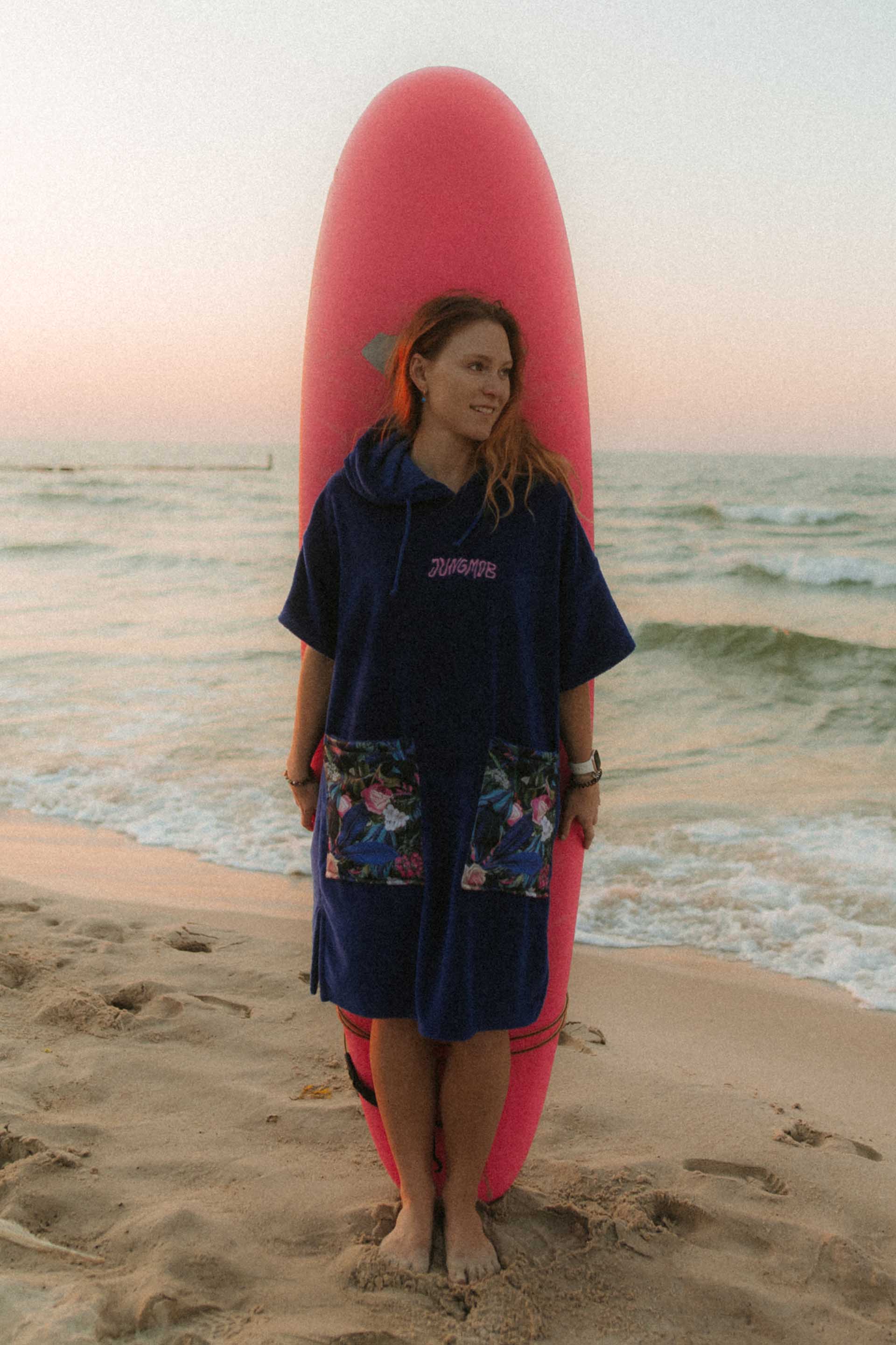 PONCHO BAMBOO OCEAN FLOWERS