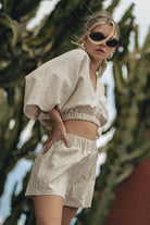 KOSZULA LEN KAUAI MELANŻ BEŻ