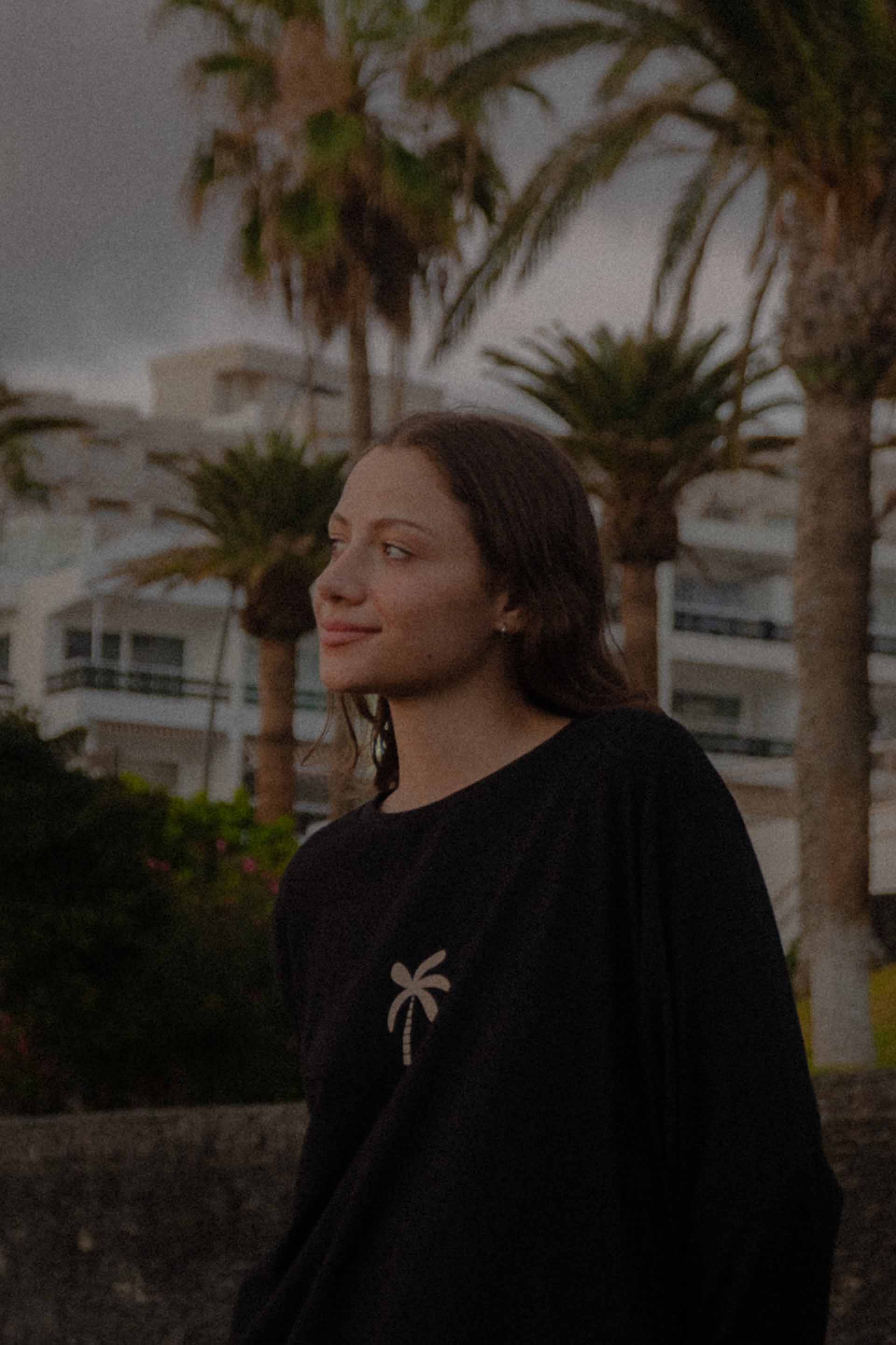 LONGSLEEVE PALM SPRINGS RETRO BLACK WMN