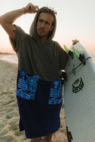 PONCHO BAMBOO ALOHA BLUE