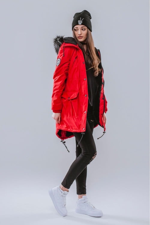 KURTKA RED RAIN FUR