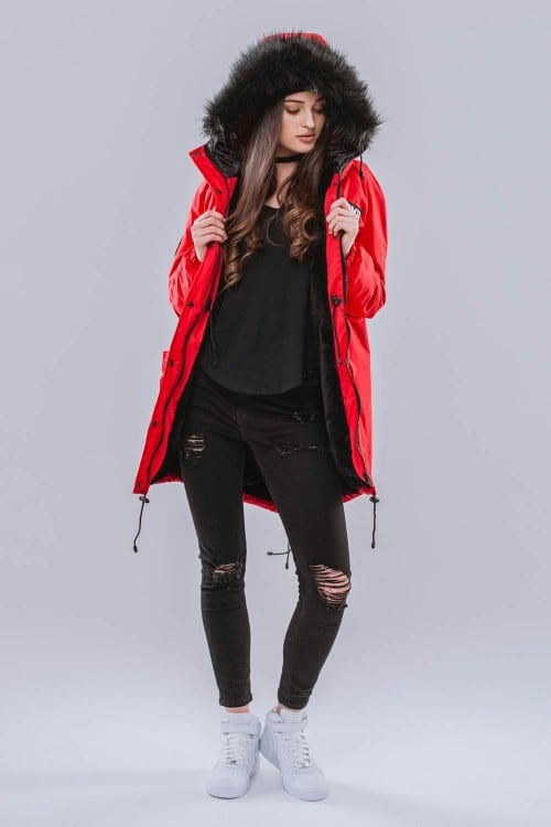 KURTKA RED RAIN FUR