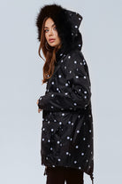 KURTKA DOTS BLACK WINTER FUR