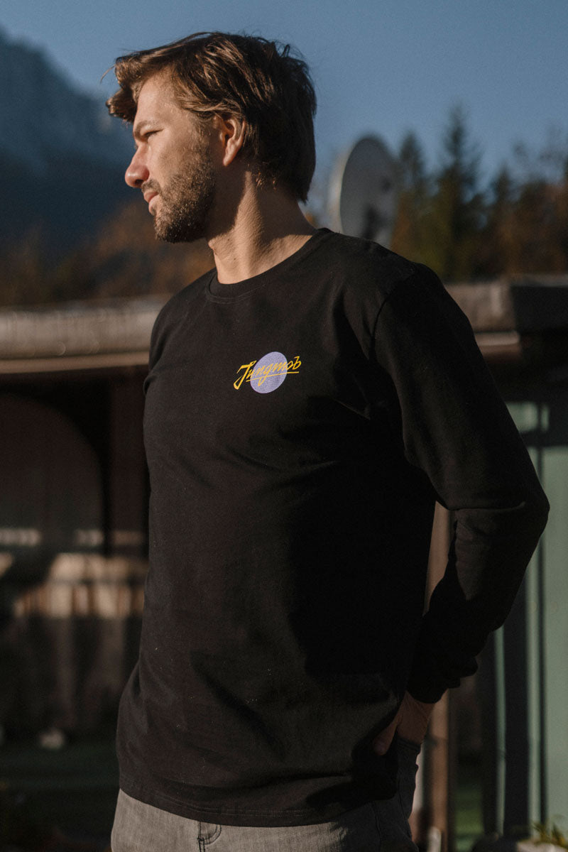 LONGSLEEVE ACID FLOWERS PURPLE BLACK