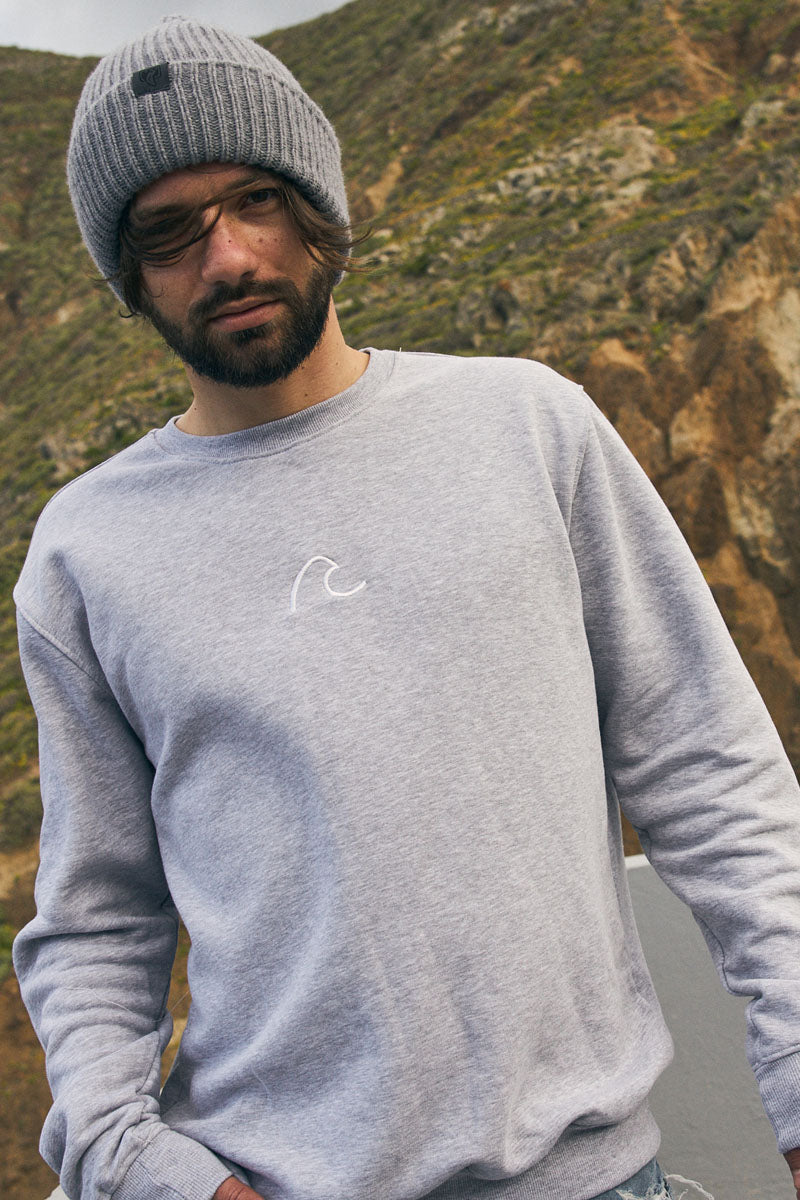 BLUZA WAVE GREY CREWNECK
