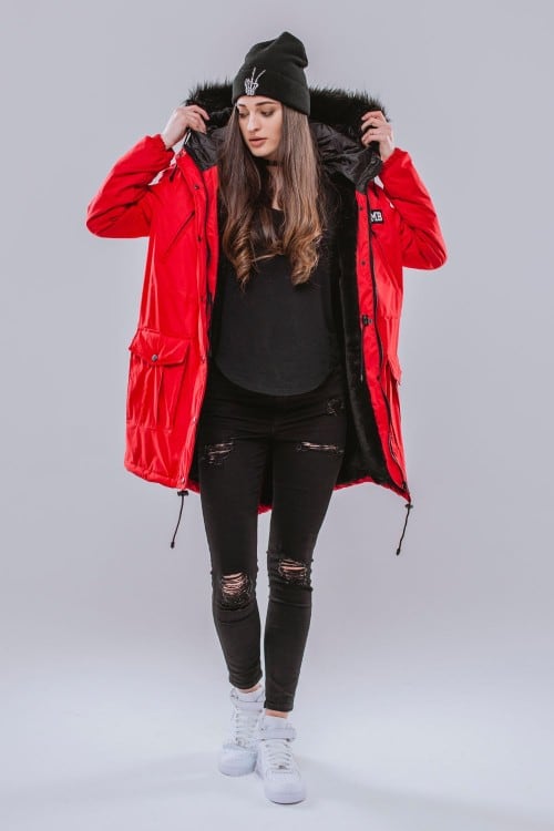 KURTKA RED RAIN FUR