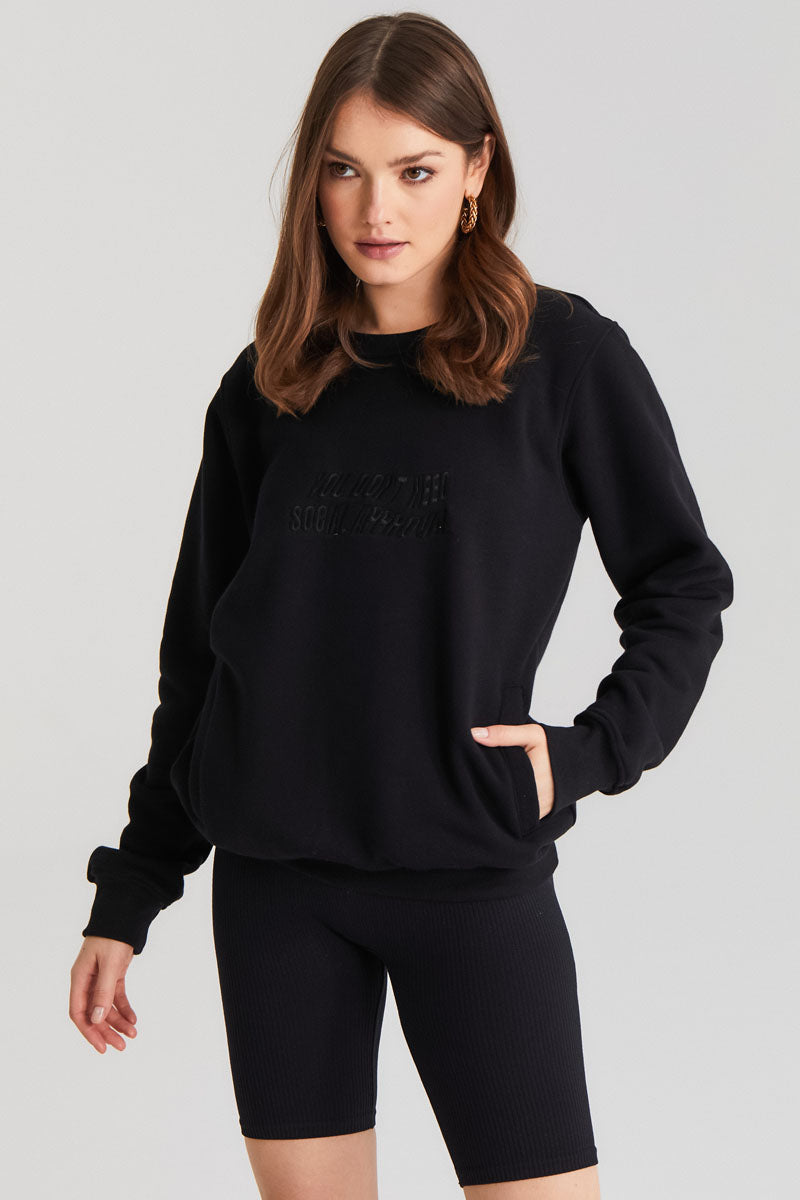SOCIAL APPROVAL BLACK CREWNECK