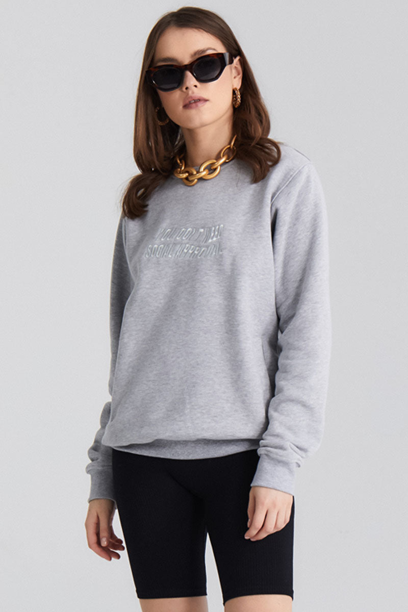 SOCIAL APPROVAL GREY CREWNECK