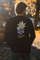 LONGSLEEVE ACID FLOWERS PURPLE BLACK