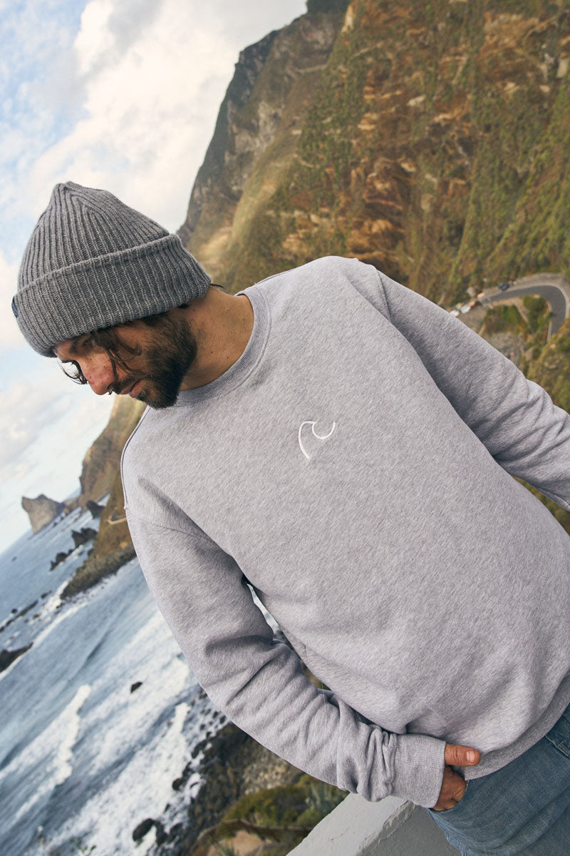 BLUZA WAVE GREY CREWNECK
