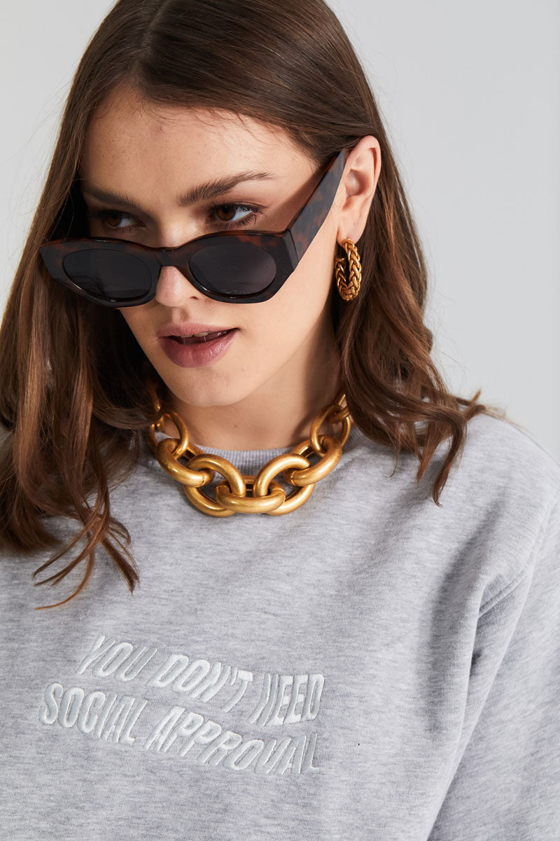 SOCIAL APPROVAL GREY CREWNECK