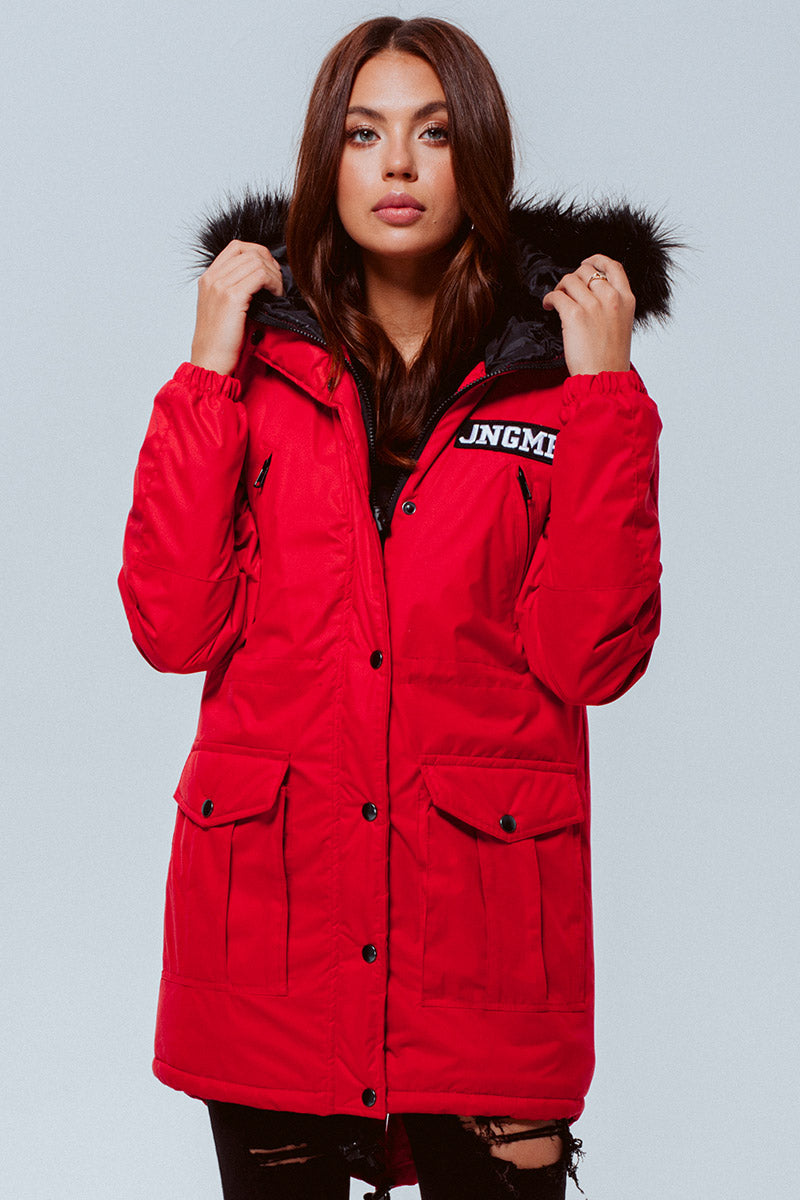 KURTKA RED RAIN FUR