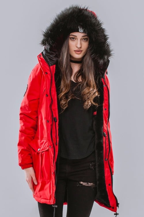 KURTKA RED RAIN FUR