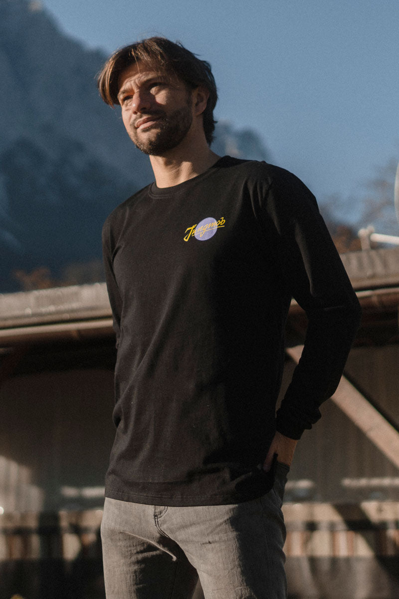 LONGSLEEVE ACID FLOWERS PURPLE BLACK